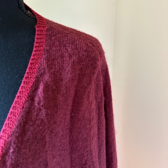 *LANE BRYANT* Plus Maroon Open Front Cardigan Sweater Size 18-20 - Picture 4 of 7